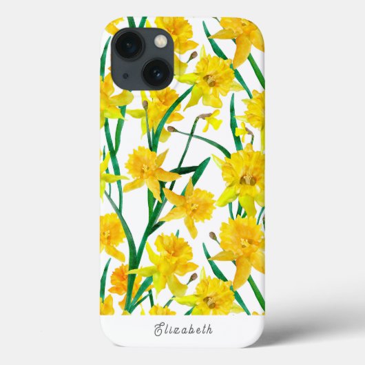 Eigen gele deffodilpatroon Case-Mate iPhone case (Achterkant)