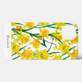 Eigen gele deffodilpatroon Case-Mate iPhone case (Achterkant (horizontaal))