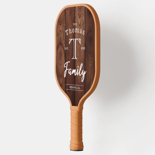 Eigen gezinsmonogram pickleball paddle (Links)