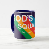 Eigen Gods viadreerregenboogscript Christelijk Mok (Voorkant links)