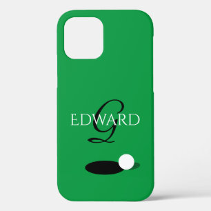 Eigen golfer naam monogram groene golfbal iPhone 12 hoesje