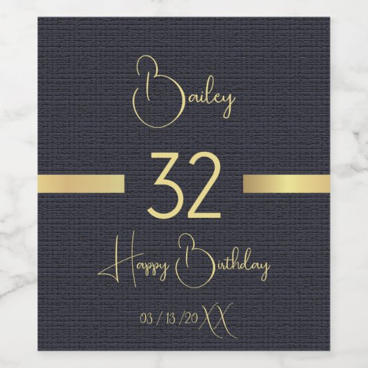 Eigen gouddagnaam Zwarte Wijnlabel Wijn Etiket (Enkel label)