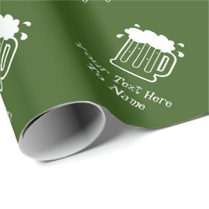 Eigen groene bier met kerst en verjaardag cadeaupapier