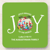 Eigen groene kerstfeestdagen naar de wereld bier onderzetter (Voorkant)