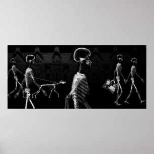 Eigen grootte X-Ray Skeleton Aquarium-achtergrond Poster