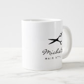 Eigen haarstijlvolle naam extra groot jumboformaat extra grote beker (Voorkant rechts)