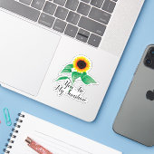 Eigen handgeschilde Waterverf ZonnebloemPlant Sticker (Laptop met iPhone)
