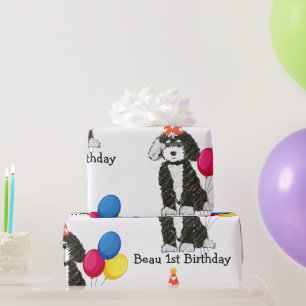 Eigen Happy Birthday Black & White Bernedole Wr Cadeaupapier