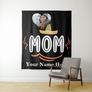 Eigen hartfoto Mexicaanse fiesta moeder Wandkleed