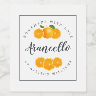 Eigen Homemade Arancello-label Wijn Etiket