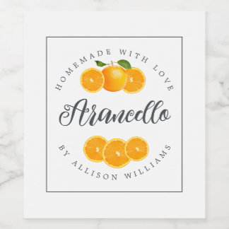 Eigen Homemade Arancello-label Wijn Etiket