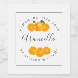 Eigen Homemade Arancello-label Wijn Etiket
