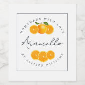 Eigen Homemade Arancello-label Wijn Etiket (Enkel label)