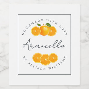 Eigen Homemade Arancello-label Wijn Etiket