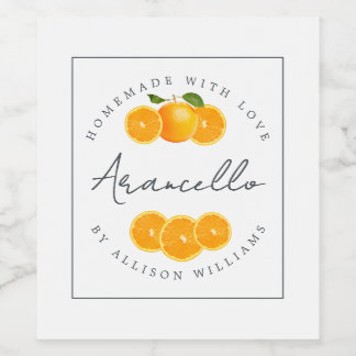 Eigen Homemade Arancello-label Wijn Etiket