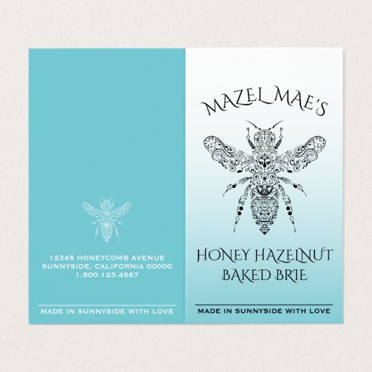 Eigen Homemade Honey Hazelnut Bked Brie Recipe Visitekaartjes (Buitenkant ongevouwen)