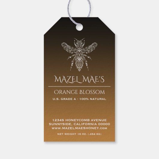 Eigen Homemade-honingaroma's Cadeaulabel (Achterkant)