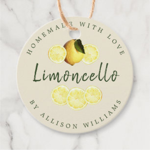 Eigen Homemade Limoncello Antiek Witte Fles Fa Bedankjes Labels