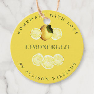 Eigen Homemade Limoncello Gele Fles Bedankjes Labels