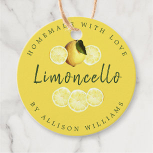 Eigen Homemade Limoncello Gele Fles Bedankjes Labels