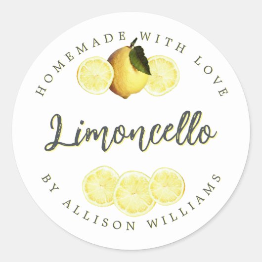 Eigen Homemade Limoncello Label (Voorkant)