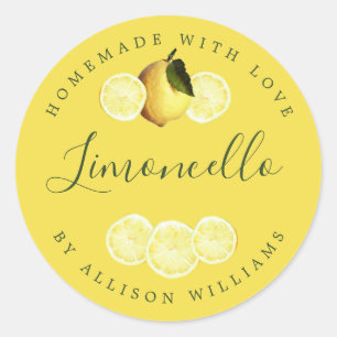Eigen Homemade Limoncello Label Geel