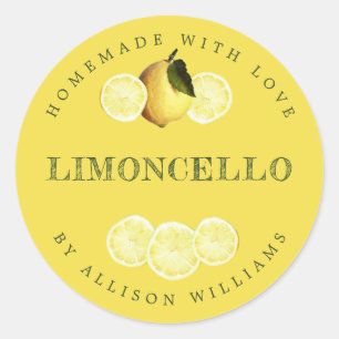 Eigen Homemade Limoncello Label Geel