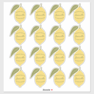 Eigen Homemade Limoncello Label Lemon Stickers