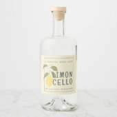 Eigen Homemade Limoncello Label Likeurfles Etiket (Voorkant)