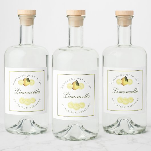 Eigen Homemade Limoncello Label Likeurfles Etiket (Flessen)
