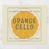 Eigen Homemade Orangecello Label Likeurfles Etiket (Enkel label)