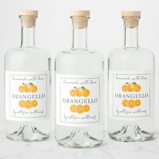 Eigen Homemade Orangecello Label Likeurfles Etiket (Flessen)