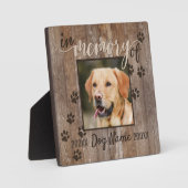 Eigen hond Herdenking Rustic Wood Kijk Square Fotoplaat (Voorkant)