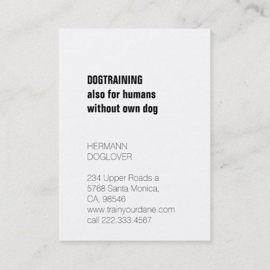 Eigen Hondenhond Afbeelding Visitekaartje (Achterkant)
