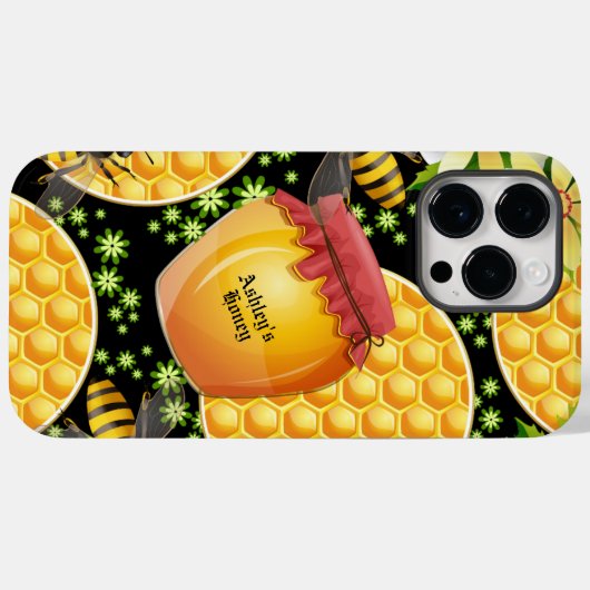 Eigen Honeybee Honeycomb Hoesje-Mate iPhone Case (Achterkant (horizontaal))