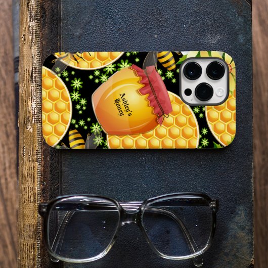 Eigen Honeybee Honeycomb Hoesje-Mate iPhone Case