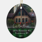 Eigen huis Foto Eerste Kerstmis Nieuwe Familienaam Keramisch Ornament (Links)