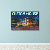 Eigen huiskamer met labelMonterey, CA Canvas Afdruk (Insitu (Houten vloer))