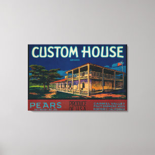 Eigen huiskamer met labelMonterey, CA Canvas Afdruk