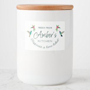 Eigen Hummingbird Label Voedselcontainer Etiket