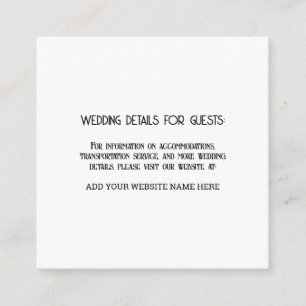 Eigen huwelijksinformatietests zwart wit informatiekaartje