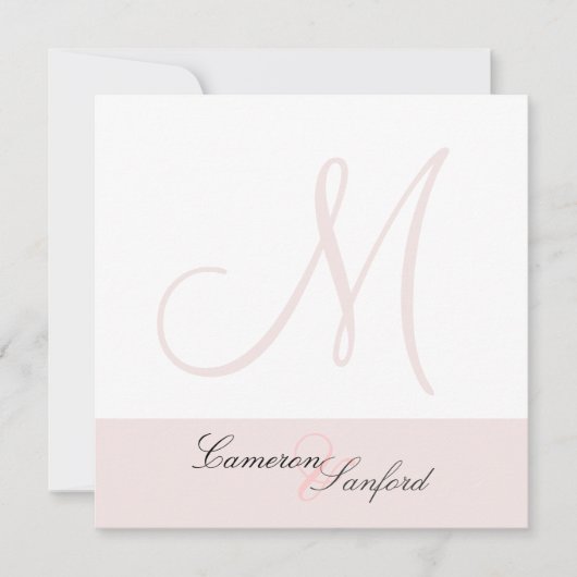 Eigen huwelijksuitnodiging Monogram Kaart (Voorkant)