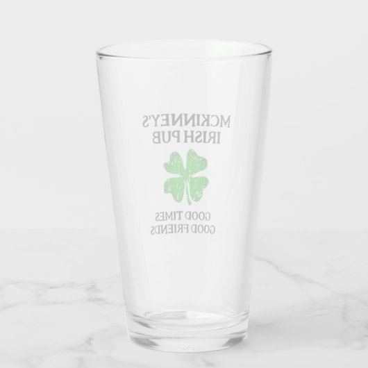 Eigen Ierse peubelglazen op St Patrick's Day Glas (Achterkant)