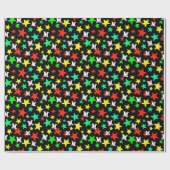 Eigen initiaal monogram kleurrijke ster gepersonal cadeaupapier (Vlak)