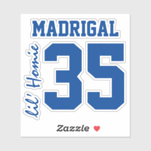 Eigen Jersey Nummer achternaam/Nickname Typografie Sticker