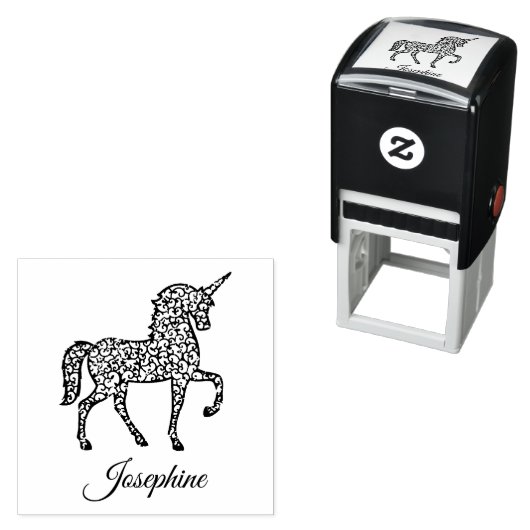 Eigen Jouw naam Unicorn Custom Zelfinktende Stempel (In situ)