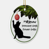 Eigen kat in de kerstboom keramisch ornament (Rechts)