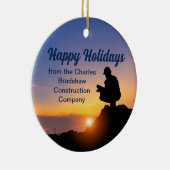 Eigen kerst bouwbedrijf keramisch ornament (Rechts)