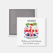 Eigen kerstcadeau patriottische UNION JACK Magneet (Voorkant / Achterkant)