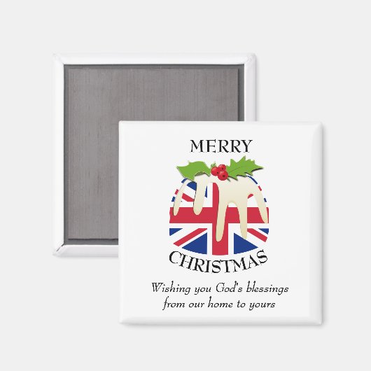 Eigen kerstcadeau patriottische UNION JACK Magneet (Voorkant / Achterkant)